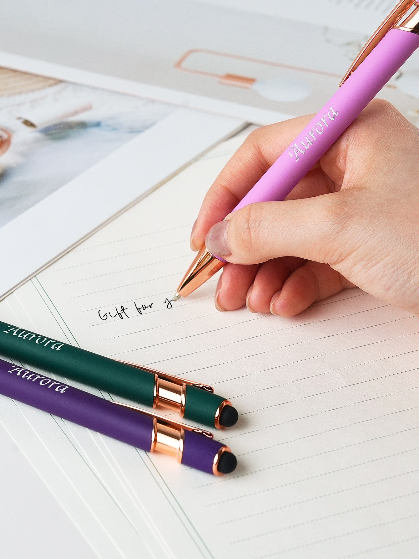 Custom Name Multifunction Ballpoint Pen with Drawstring Pouch Back to School Gift Birthday Gift Teacher’s Day Gift